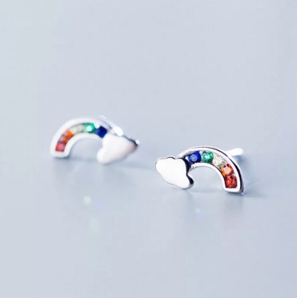 💞HP💞925S Earrings Cloud Zircon Rainbow